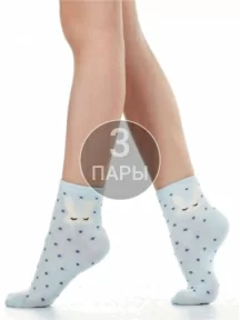 Комплект из 3 пар детских носков Hobby Line, 3-132, ГОЛУБЫЕ
