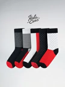 Набор из 5 пар мужских носков "Нева-Сокс", НС-5-НМ220, микс "Снегири прилетели"