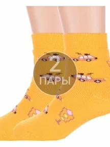 Комплект из 2 пар детских махровых носков Брестские (БЧК) рис. 805, ТЕМНО-ЖЕЛТЫЕ (2-14С3060)