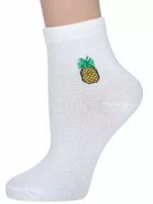 Женские носки Hobby Line, 3111-06, БЕЛЫЕ "Ананас"