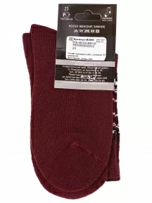 Женские полушерстяные носки с махровым следом LORENZline, В20М, БОРДОВЫЕ
