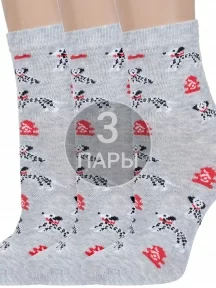 Комплект из 3 пар детских носков "Красная ветка", 3-С-1788, СЕРЫЕ