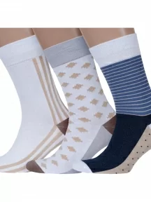 Комплект из 3 пар мужских носков MSCLUB №М46, msk3-М46, микс 9