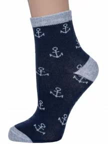 Детские носки "НАШЕ" Смоленской чулочной фабрики, 222С134, рис. 1, ТЕМНО-СИНИЕ с серым № 3-1/54-4