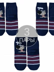 Комплект из 3 пар детских носков НАШЕ Смоленской чулочной фабрики, 3-222С11, рис. 2, ТЕМНО-СИНИЕ №3-1