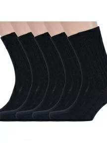 Комплект из 5 пар мужских носков Брестские (БЧК) из 100% хлопка, 5-14С2220, рис. 055, ЧЕРНЫЕ