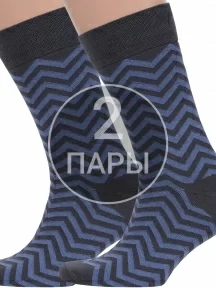 Комплект из 2 пар мужских носков MSCLUB №М41 ГРАФИТОВО-ДЖИНСОВЫЕ (2-nm-356)