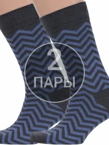 Комплект из 2 пар мужских носков MSCLUB №М41, 2-nm-356, ГРАФИТОВО-ДЖИНСОВЫЕ