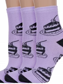 Комплект из 3 пар женских носков Альтаир, 3-А215, СИРЕНЕВЫЕ