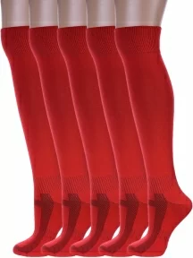 Комплект из 5 пар спортивных гольфин Альтаир, 5-Д95, КРАСНЫЕ