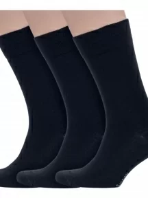 Комплект из 3 пар мужских носков Grinston socks (PINGONS), 3-17D1, ЧЕРНЫЕ