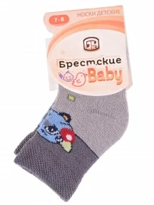 Детские махровые носки Брестские (БЧК), 14С3060, рис. 820, СВЕТЛО-СЕРЫЕ