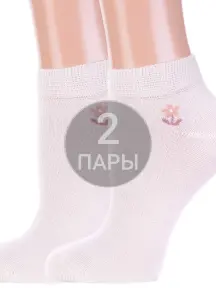 Комплект из 2 пар женских носков Брестские (БЧК) рис. 654, ЖЕМЧУЖНЫЕ (2-14с1101)
