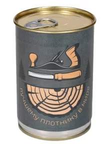 Мужские носки "Трио " в банке, 1БАН_ПрофН, "Лучшему плотнику в мире" / черные