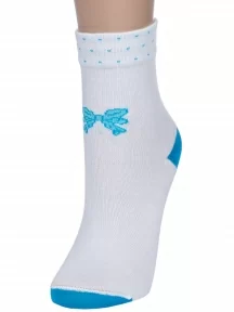 Детские носки LORENZline, Л77, БЕЛЫЕ с бирюзовым