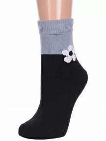 Женские полушерстяные носки с махровым следом LORENZline, В14М, ЧЕРНЫЕ