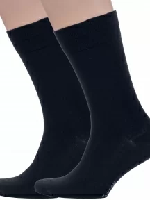 Комплект из 2 пар мужских носков Grinston socks (PINGONS), 2-17D1, ЧЕРНЫЕ