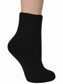 Женские махровые носки без резинки ХОХ, Z-1482, ЧЕРНЫЕ