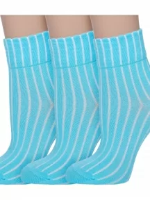 Комплект из 3 пар детских носков Akos, 3-ВК41000-1, БИРЮЗОВЫЕ