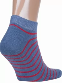 Мужские короткие спортивные носки ХОХ, SPM-177, ДЖИНСОВО-КРАСНЫЕ