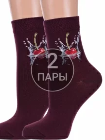Комплект из 2 пар женских носков Брестские (БЧК) рис. 607, ЕЖЕВИЧНЫЕ (2-14с1100)