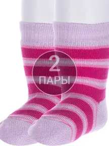 Комплект из 2 пар детских махровых носков Альтаир МАЛИНОВО-СИРЕНЕВЫЕ (2-С114)