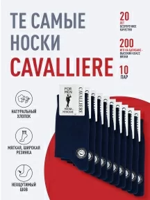 Комплект из 10 пар мужских носков CAVALLIERE (RuSocks), С-330/1-10, ТЕМНО-СИНИЕ