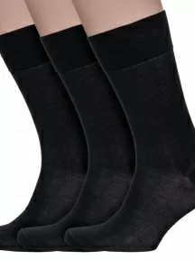 Комплект из 3 пар мужских носков Sergio Di Calze (PINGONS) из 100% мерсеризованного хлопка, 3-15SC1, ЧЕРНЫЕ