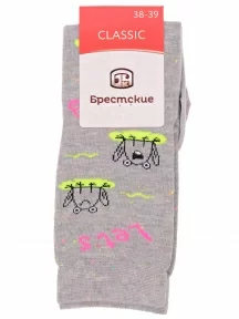 Женские носки Брестские (БЧК), 21С1150, рис. 488, СВЕТЛО-СЕРЫЕ МЕЛАНЖ