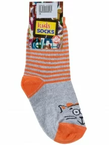 Детские носки Альтаир, С183, ОРАНЖЕВЫЕ с серым