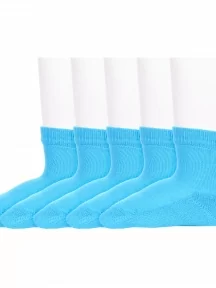 Комплект из 5 пар детских носков с махровым следом LORENZline, 5-Л7, БИРЮЗОВЫЕ