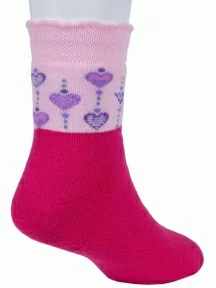 Комплект из 3 пар детских махровых носков Гамма, 3-С663, ТЕМНО-РОЗОВЫЕ