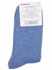 Женские теплые махровые носки Hobby Line, Нжамв6008-9, ДЖИНСОВЫЕ