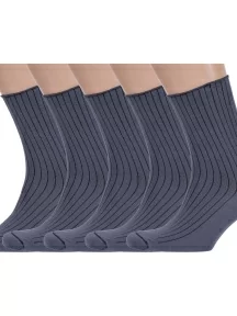 Комплект из 5 пар носков с ослабленной резинкой Альтаир, 5-А205, СЕРЫЕ