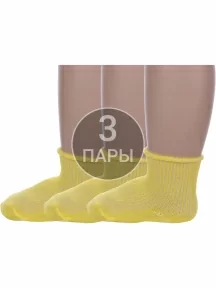 Комплект из 3 пар детских носков Альтаир, 3-С63, ЖЕЛТЫЕ