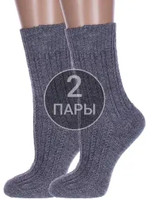 Комплект из 2 пар женских полушерстяных носков RuSocks (Орудьевский трикотаж) СВЕТЛО-СЕРЫЕ (2-Ж-180)