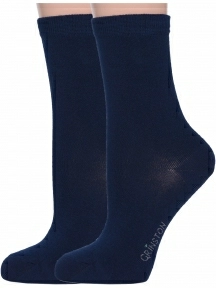 Комплект из 2 пар женских бамбуковых носков Grinston socks (PINGONS), 2-17D2, СИНИЕ