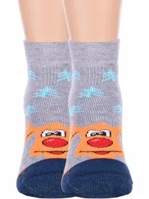 Комплект из 2 пар детских махровых носков Брестские (БЧК), 2-14С3060, рис. 499, СЕРЫЕ МЕЛАНЖ