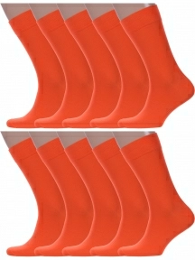 Комплект из 10 пар мужских носков Sergio Di Calze (PINGONS) из мерсеризованного хлопка, 10-17SC6, ОРАНЖЕВЫЕ