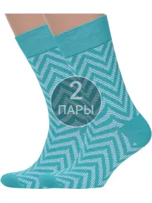 Комплект из 2 пар мужских носков MSCLUB №М40 БИРЮЗОВЫЕ (2-nm-436)