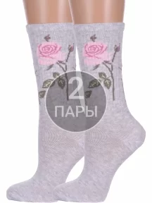 Комплект из 2 пар женских спортивных носков Брестские (БЧК), 2-20С1141, рис. 569, СВЕТЛО-СЕРЫЕ МЕЛАНЖ