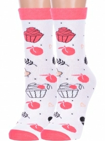 Комплект из 2 пар детских носков "Красная ветка", 2-С-2132, БЕЛЫЕ