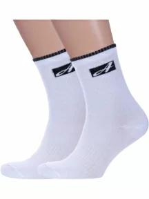 Комплект из 2 пар мужских спортивных носков Альтаир, 2-С199, БЕЛЫЕ