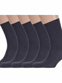 Комплект из 5 пар носков с ослабленной резинкой Альтаир, 5-А205, ТЕМНО-СЕРЫЕ