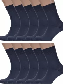 Комплект из 10 пар мужских носков Брестские (БЧК) из 100% хлопка, 10-15С2225, рис. 000, ТЕМНО-СЕРЫЕ