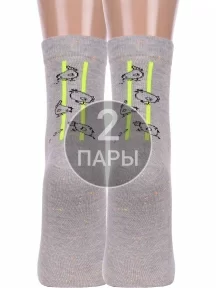 Комплект из 2 пар женских носков Брестские (БЧК), 2-21С1150, рис. 486, СВЕТЛО-СЕРЫЕ МЕЛАНЖ