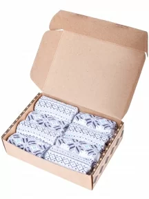 Набор из 8 пар женских полушерстяных носков (ТМ Grinston socks), PG-17D4-8, БЕЛЫЕ