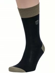 Мужские носки из мерсеризованного хлопка Sergio Di Calze (PINGONS), 15SC17, ЧЕРНЫЕ/ХАКИ