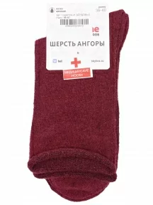 Женские теплые носки с ослабленной резинкой Hobby Line, Нжа6199-01, БОРДОВЫЕ