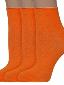 Комплект из 3 пар женских носков без резинки ХОХ, 3-G-1406, ОРАНЖЕВЫЕ